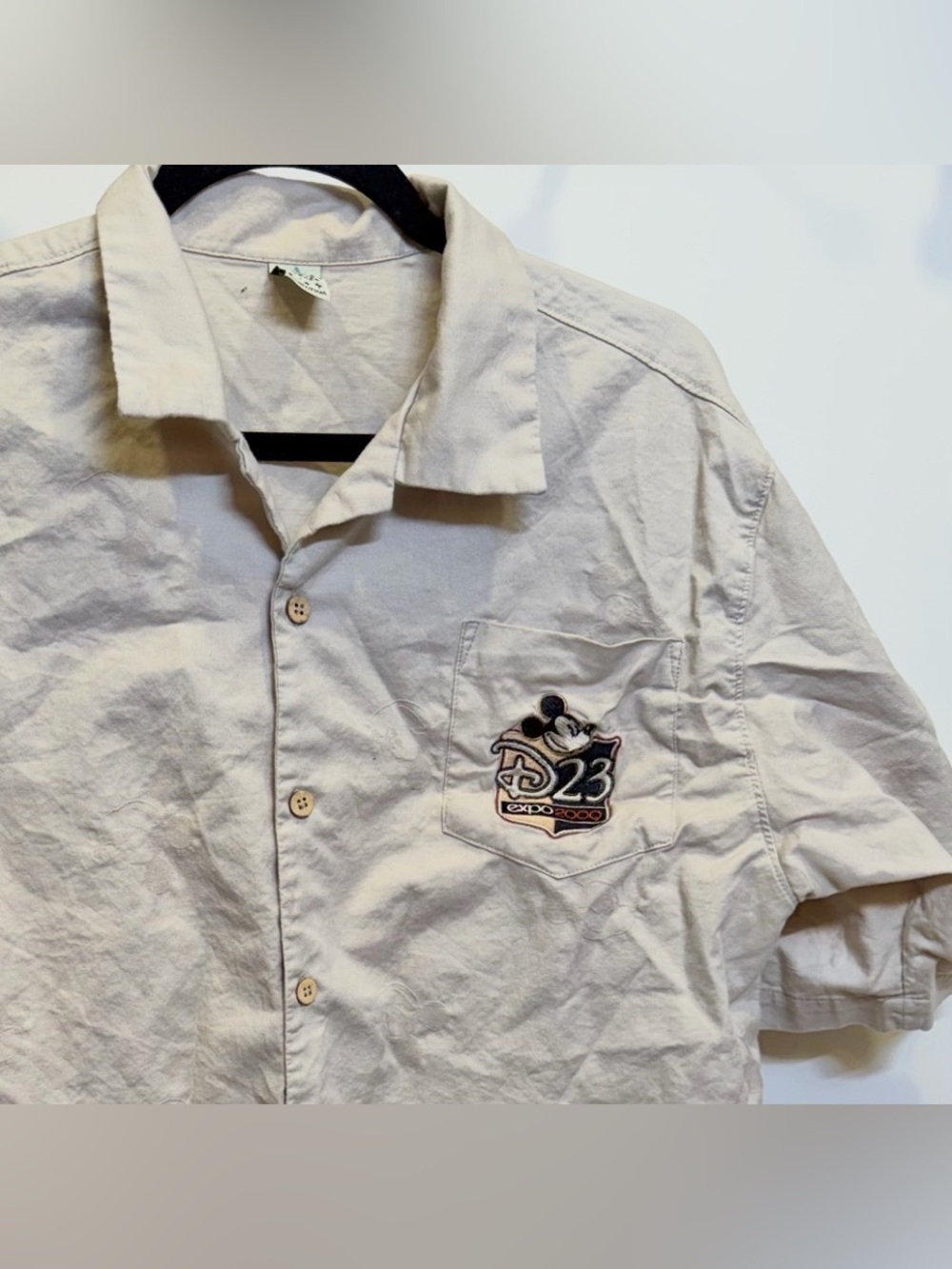 DISNEY *RARE* D23 Mickey Mouse Charter Year Short Sleeve Button-Up